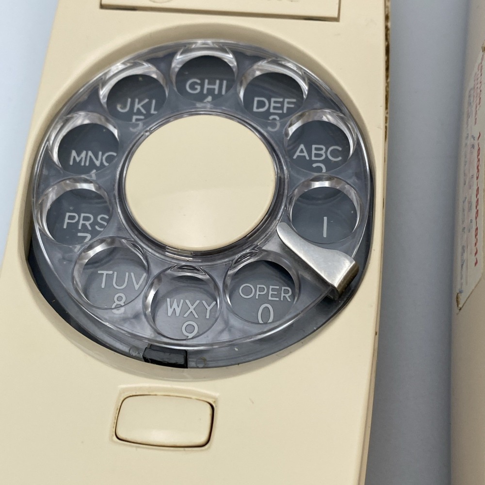 Vintage Western Electric rimline Rotary‎ Phone Beige White Land Line Desk 220 - Picture 7 of 15